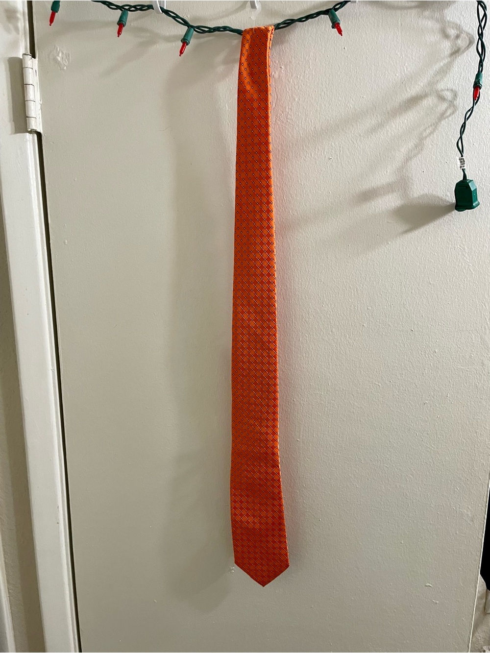 NWT Bespoke New York Orange Geometric Double Ended Skinny Men's Tie Kohl's